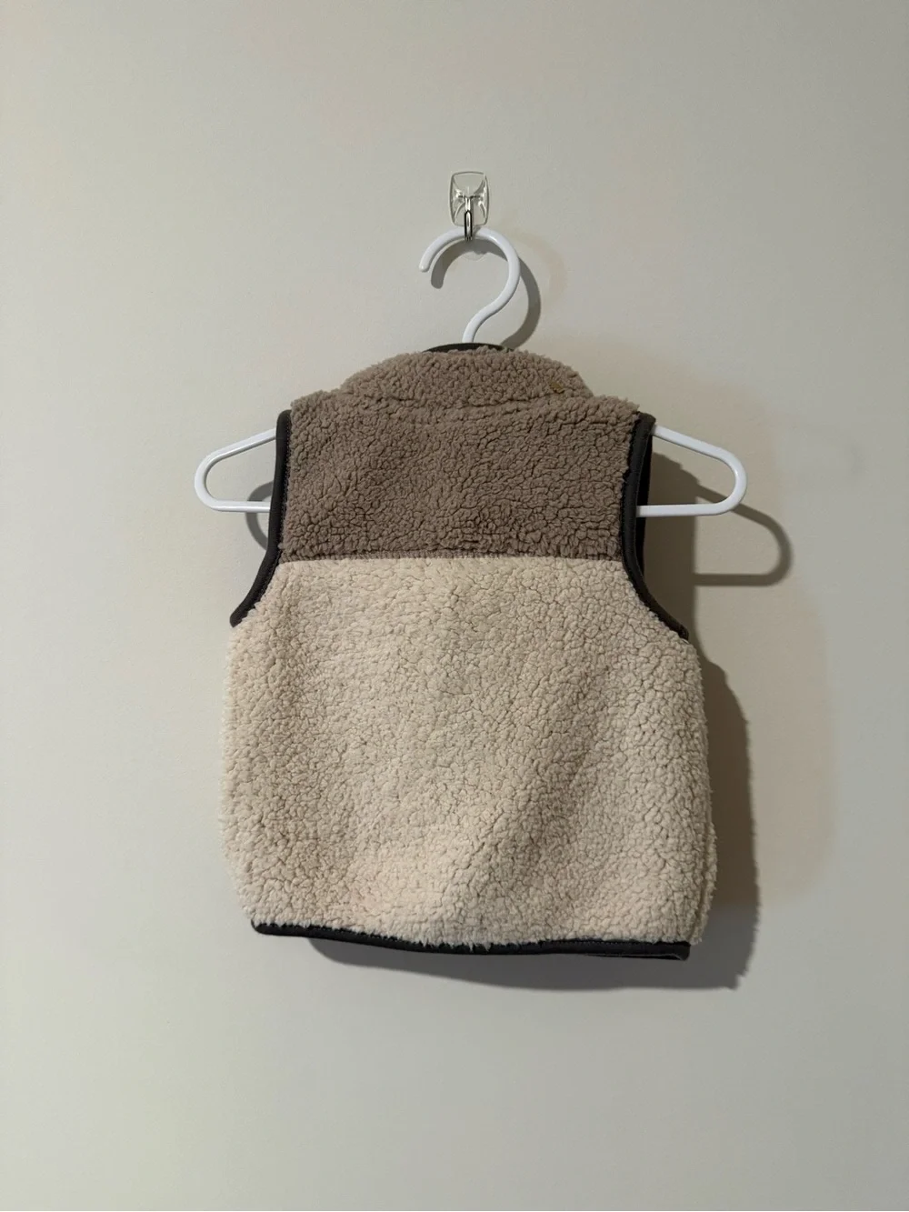 Carter’s Kids Two-Tone Sherpa Vest - Cream and Brown